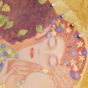 <span class=keywords><strong>Le</strong></span> "<span class=keywords><strong>Baiser</strong></span>" <span class=keywords><strong>de</strong></span> <span class=keywords><strong>Gustav</strong></span> <span class=keywords><strong>Klimt</strong></span>, en laiton, fait main avec des pierres précieuses haut <span class=keywords><strong>de</strong></span> gamme, idéal pour la décoration murale dans les salons - Product Image 4