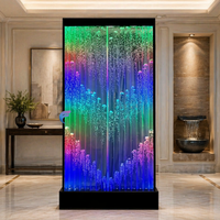Fontaine d'eau de restaurant moderne de luxe personnalisée, panneau mural à bulles LED en acrylique, écran mobile et séparateur de pièce