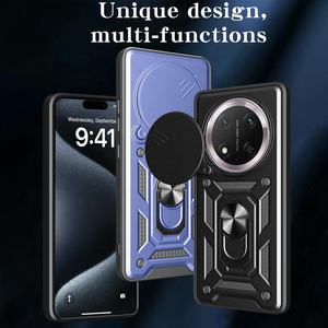 Coques de Téléphone Portable pour <span class=keywords><strong>Honor</strong></span> X9C X9B X9A X8C X8B X7B 400 Lite 200 Pro Magic 7 Pro avec Béquille Annulaire en TPU PC et Cache Objectif Coulissant - Product Image 6