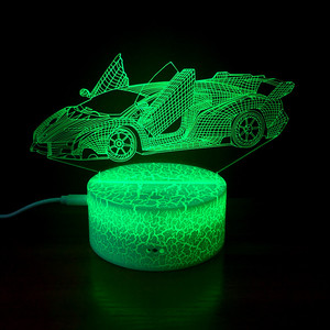 Tisch lampe Super Sportwagen Nachttisch 3d Riss Illusion 7 Farbwechsel Kinder Kinder Geschenk Led Nachtlicht Auto - Product Image 1