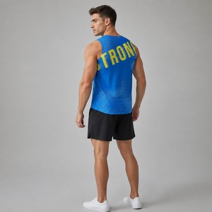 Débardeur en tissu mesh personnalisé avec logo imprimé, séchage rapide, respirant, pour le basketball, la course à pied, la gym, la remise en forme, vêtements d'équipe, conception OEM ODM - Product Image 4