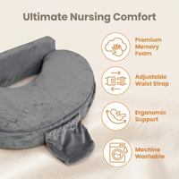 Coussin d'allaitement pour femmes enceintes, mousse à mémoire de forme, design enveloppant, un indispensable pour l'allaitement, soutien lombaire, dossier.