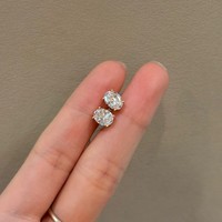 Ensemble de bijoux fins de luxe en argent 925 et plaqué or 18 carats, collier et boucles d'oreilles, pendentif en diamant de laboratoire ovale à haute teneur en carbone de 0,5 ct