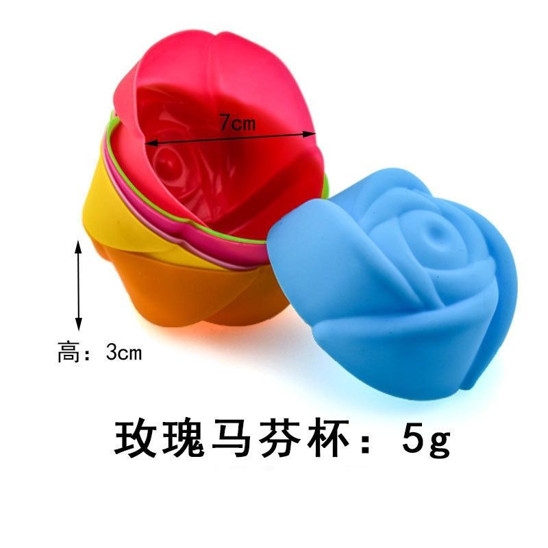 12 moules à muffins en silicone/couleur aléatoire rose