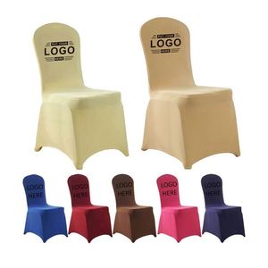 Housse de chaise universelle personnalisable, logo personnalisé, housses de chaise en spandex pour les fêtes - Product Image 1