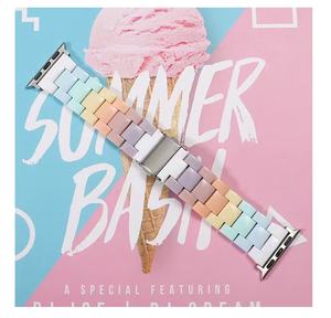 Correas de reloj acrílicas de resina a <span class=keywords><strong>precio</strong></span> de fábrica para <span class=keywords><strong>Apple</strong></span> <span class=keywords><strong>Watch</strong></span> Se, diseño colorido para bandas iWatch - Product Image 5