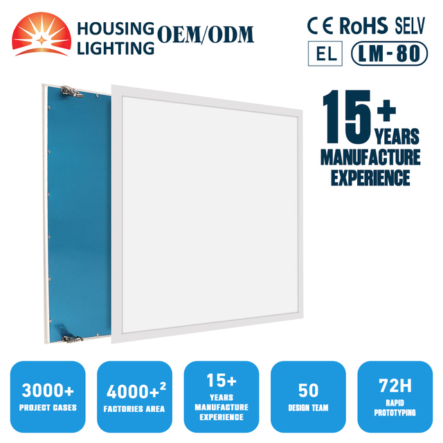 LED Sidelit Panel Light 6060 2ftx2ft 2ftx4ft 620x620mm Ultrathin 30W 40W 60W Recessed LED Ceiling Light Panel with Spring Clip