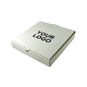 Cajas de pizza de papel Kraft blanco con logotipo personalizado materiales reciclados de alta gama para comida para llevar y embalaje de entrega - Product Image 1
