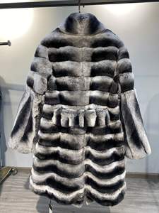 Venta al por mayor de alto nivel cálido de manga larga para mujer Real Rex Rabbit Fur Outwear Coat - Product Image 5