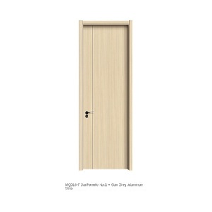 Porte intérieure en bois personnalisée avec écran en fibre de verre insonorisée pour chambre à coucher, salle de bain et cuisine-Design simple - Product Image 4