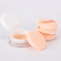 Poudriers ronds en coton professionnel pour cosmétiques, éponge en velours, couleur nude, taille 70 mm, lavable, application rapide