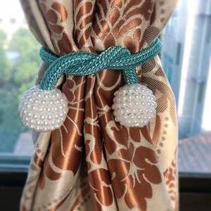 Attaches de rideaux magnétiques perlés <span class=keywords><strong>pour</strong></span> la décoration intérieure – Accessoires de rideaux, attaches de rideaux à boules magnétiques - Product Image 4