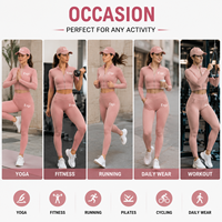 Conjunto de Yoga Casual de 3 Piezas con Logotipo Personalizado para Mujer, Leggings de Cintura Alta, Chaqueta Corta con Cierre Completo, Gorra a Juego, Secado Rápido, Ecológico, para Entrenamiento