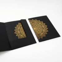 Carpeta de Presentación Corporativa de Lujo en Papel Dorado A4, Carpeta de Archivo de Documentos Empresariales Personalizada de Primera Calidad con 2 Bolsillos