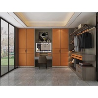 Organiseur d'armoire mural élégant, système complet d'armoire murale, meubles de maison, armoire de chambre à coucher en MDF, imitation cuir