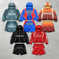 Ensemble de survêtement en nylon personnalisé pour homme, vêtements de sport légers, veste zippée intégrale, short assorti, ensemble deux pièces