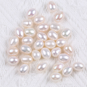 Perlas de Arroz Blancas de Zhuji de 9-9.5mm, Perlas Cultivadas de Agua Dulce Naturales en Forma de Patata, Accesorios para Joyería DIY - Product Image 1