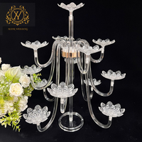 Bougeoirs en acrylique transparent pour mariage, ornements romantiques et artistiques, bougeoirs pour dîner à la maison, festivals, décoration d'hôtel, 78-80 cm