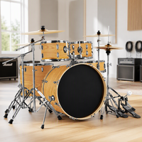 Kit de batterie Jazz Rock en gros avec pieds de batterie et pédales, ensemble de 5 pièces OEM pour débutants, enfants, studio et scène