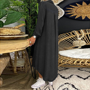 <span class=keywords><strong>Vestido</strong></span> <span class=keywords><strong>Camisero</strong></span> de Mezclilla para <span class=keywords><strong>Mujer</strong></span>, Estilo Vintage, Lavado, Manga Larga, Informal, para Primavera y Otoño - Product Image 5