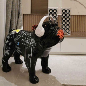 Arte popular moderno, escultura de dibujos animados de acero de vidrio ecológica, <span class=keywords><strong>Bulldog</strong></span>, adornos creativos personalizados para perros para decoración del hogar - Product Image 2
