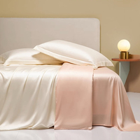 Vente en gros drap-housse en tencel avec taie d'oreiller 100% Lyocell tencel 4 pièces avec parures de draps plats