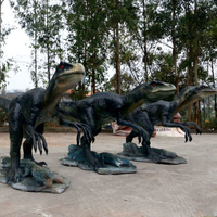 Modèle de Velociraptor en silicone pour parcs à thème, grandes expositions de dinosaures en résine comme décorations pour parcs publics