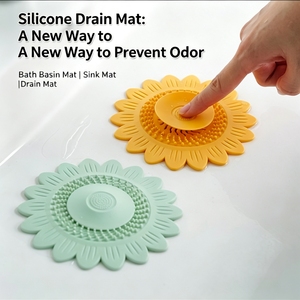 Wholesale Hot Eco-friendly Custom Modern TPR Sunflower Pad Anti-odor Anti-Insect Floor Drain Cover for Bathroom Utensils - Product Image 1