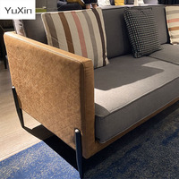 Ensemble de canapés modernes en éponge à haute résilience, fauteuils inclinables et canapés sectionnels avec coin et revêtement en tissu en forme de L, canapés