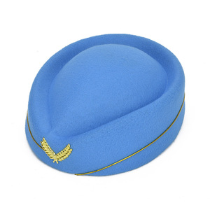 Sapphire Blue Beret For Airline Uniforms With Gold Embroidery And Trim Polyester Material Fall 2024 - Product Image 4