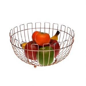 Bulk Iron Wire Rose <b>Gold</b> Color <b>Basket</b> For Serving Fruits Vegetables Best Selling Home <b>Storage</b> And Organizer <b>Basket</b> - Product Image 1