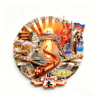 Aimant de réfrigérateur en métal gaufré, souvenir culturel de la ville touristique populaire du Japon, ornement de maison, cadeau souvenir pour amis