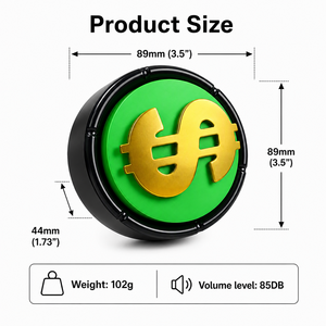 Nouveauté <span class=keywords><strong>Bouton</strong></span> Sonore de Farce, Icône Dorée 3D, Buzzer Parlant Circulaire 89mm, Volume 85DB, Électronique, Idéal pour Cadeau d'Entreprise ou de Noël - Product Image 5