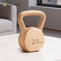 Kettlebell TOPKO de haute qualité en érable d'Amérique du Nord, en bois massif, pour l'entraînement physique