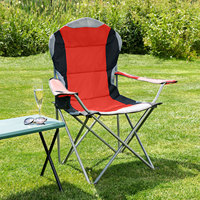 Chaise de camping pliable légère et robuste en métal avec accoudoirs et siège rembourré, confortable pour la pêche et la salle de sport