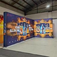 5m * 3m Portable Trade Show Tension Systèmes de tissu illuminé SEG Pop up Light Banner Stand