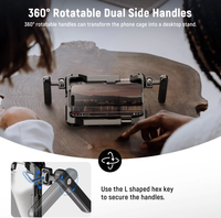 NEEWER PA017 Cage de téléphone en aluminium avec plaque arrière rotative à 360°, support pour filtre 67mm, objectif 17mm, griffe porte-accessoire et fixation magnétique pour Vlog, compatible iPhone et Android