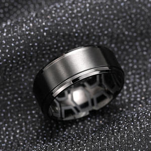 Anillo de boda de tungsteno DJ087 para hombre, diseño geométrico moderno, acabado liso, 8 mm de ancho, joyería de moda - Product Image 3