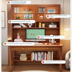 Bibliothèque intégrée en bois massif Bureau d'ordinateur simple et moderne <span class=keywords><strong>pour</strong></span> étudiants et enfants <span class=keywords><strong>pour</strong></span> petits appartements - Product Image 3