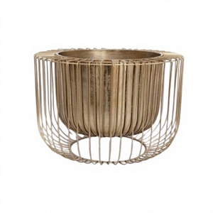 Metal Gold Color Planter With Wire Stand Fabulous Design Planter Indoor And Outdoor Places <b>Plants</b> Pot At Good Prices - Product Image 1
