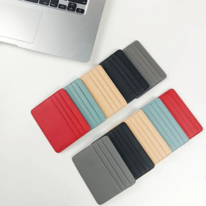 Portefeuille mini ultra-fin en cuir PU, <span class=keywords><strong>porte</strong></span>-cartes de crédit, <span class=keywords><strong>porte</strong></span>-cartes d'identité pour homme, <span class=keywords><strong>petit</strong></span> <span class=keywords><strong>porte</strong></span>-monnaie pour <span class=keywords><strong>femme</strong></span>, 4 emplacements pour cartes - Product Image 2