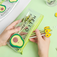 Sac à crayons personnalisé à la mode pochette à crayons en PVC à fermeture éclair pour élève élévateur en plastique étanche