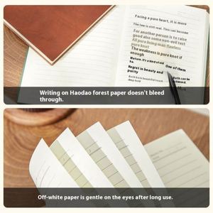 Cuaderno de Tapa Dura de Cuero Suave Nubuck A5, Papel Libre de Ácido, Líneas Horizontales, Bloc de Notas para Oficina y Negocios - Product Image 4