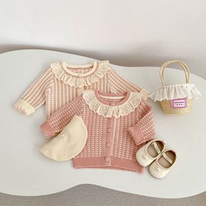 Suéter <span class=keywords><strong>de</strong></span> Bebé <span class=keywords><strong>para</strong></span> Primavera y Otoño 2026, Cárdigan <span class=keywords><strong>de</strong></span> Punto con <span class=keywords><strong>Cuello</strong></span> <span class=keywords><strong>de</strong></span> Encaje <span class=keywords><strong>para</strong></span> Niña, Suéter Versátil <span class=keywords><strong>de</strong></span> Algodón, Prendas Superiores <span class=keywords><strong>para</strong></span> Bebé - Product Image 1