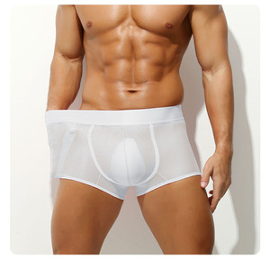 <span class=keywords><strong>Boxer</strong></span> da <span class=keywords><strong>Uomo</strong></span> in Seta Ghiaccio a Rete Sottile, Taglia <span class=keywords><strong>XL</strong></span>, Traspiranti in Tessuto Lavorato a Maglia, a Vita Bassa, Modello a Quattro Angoli per Adulti - Product Image 4