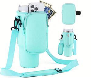 Oferta Especial: Funda de Neopreno para Vaso Térmico de 40oz con Bolsillo con Cremallera para Teléfono, Llaves o Tarjetas, Estilo Femenino - Product Image 2