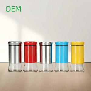 Ensemble classique de salière et poivrière |   Vaisselle en verre divisée en acier inoxydable, anti-poussière, compatible lave-vaisselle, pour fêtes et cuisine, approvisionnement direct usine - Product Image 1