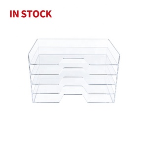 Rõ ràng Stackable thư giấy Khay A4 tập tin Khay bàn tổ chức, <span class=keywords><strong>Acrylic</strong></span> bàn tổ chức phụ kiện SORTER khay thư mục chủ - Product Image 2