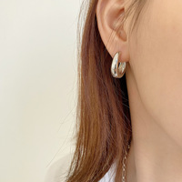 Huggie — boucles d'oreilles rondes en argent sterling 925, créoles épaisses