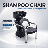 Fauteuil de lavage semi-inclinable pour salon de coiffure et barbier, avec jet d'eau intégré